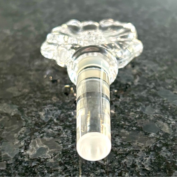 MIKASA Vintage Floral Poppy Crystal Clear Wine bottle stopper flower Like new - Picture 6 of 10
